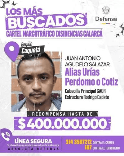 Calarcá: cae su mano derecha en Guaviare