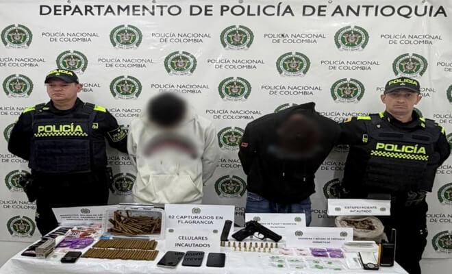 Operativo policial en El Peñol, Antioquia, durante la captura de presuntos integrantes de La Terraza