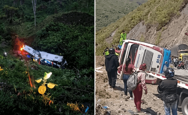Accidente de tránsito en la vía al Mar deja 18 heridos tras caída de bus intermunicipal a un abismo