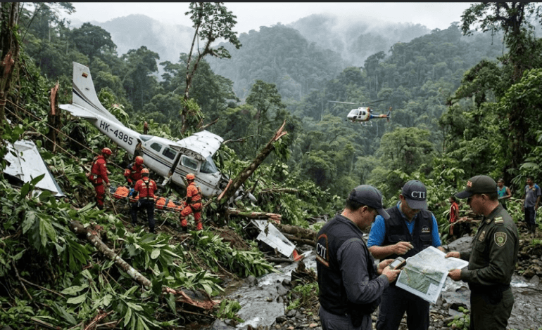 Helicoptero de rescate sobrevolando una zona selvatica en busqueda de una aeronave