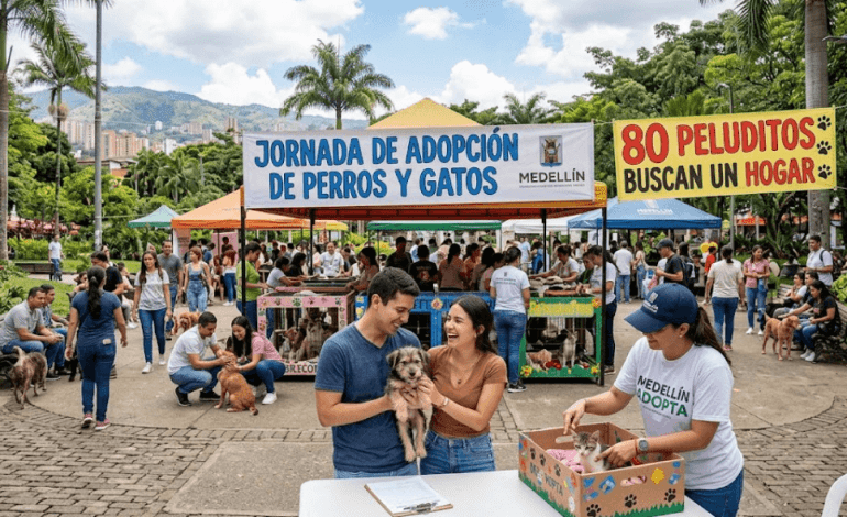 Adopción de 80 perros y gatos en Parques del Río se realizará este domingo 20 de septiembre en Medellín